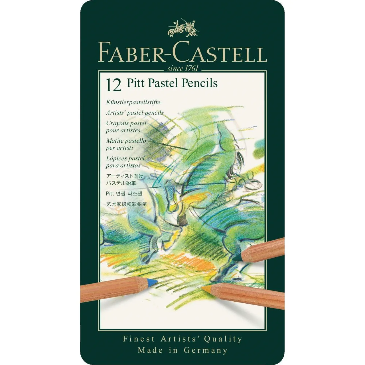 Crayon Pitt Pastel boîte métal de 12 pièces