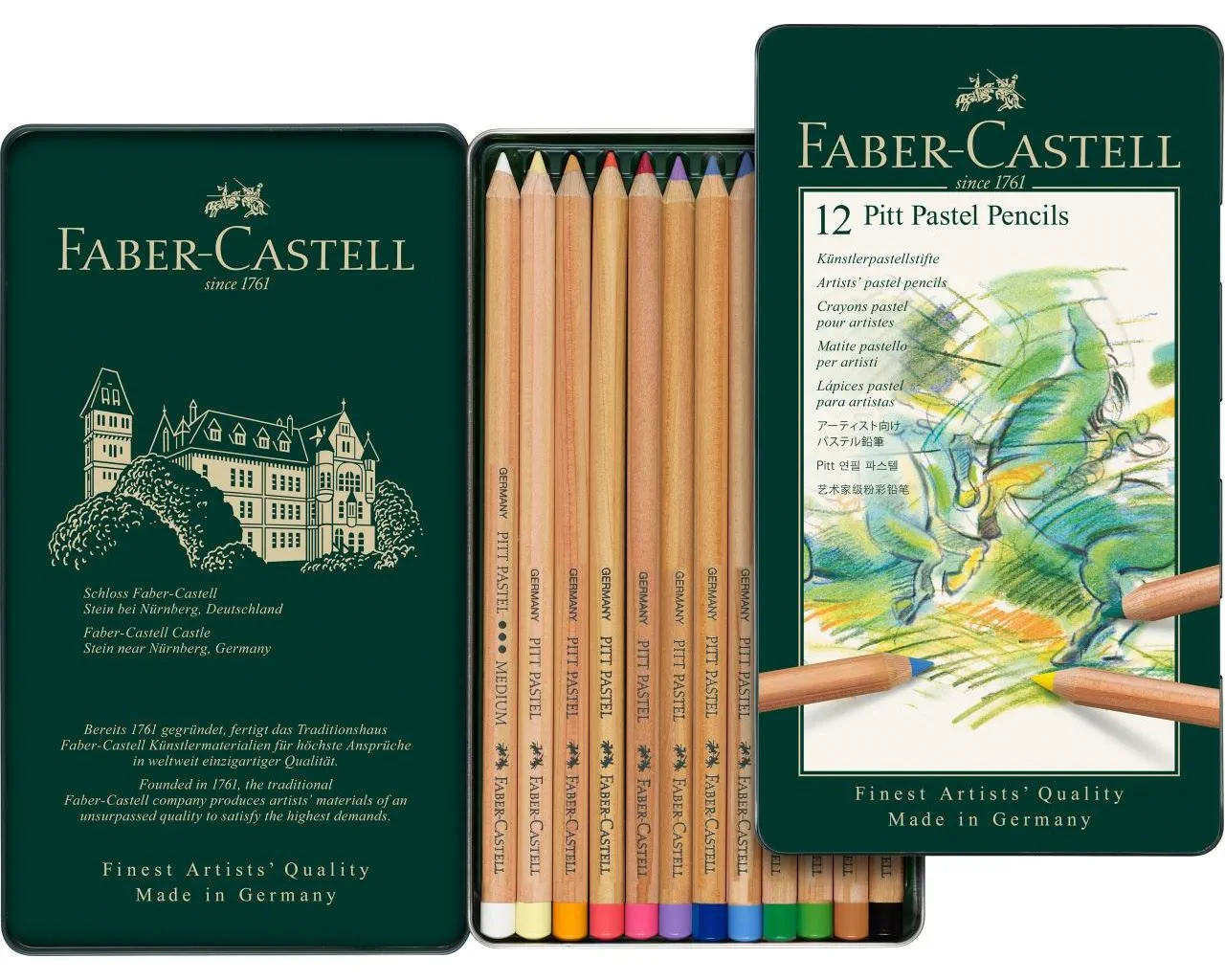 Crayon Pitt Pastel boîte métal de 12 pièces – Image 2