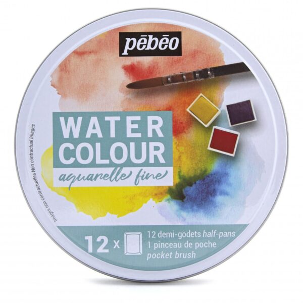 Boîte peinture aquarelle demi-godets - Aquarelle Fine