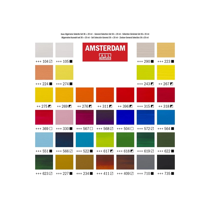 Coffret de 36 peintures acrylique Amsterdam royal Talens - 20ml – Image 3