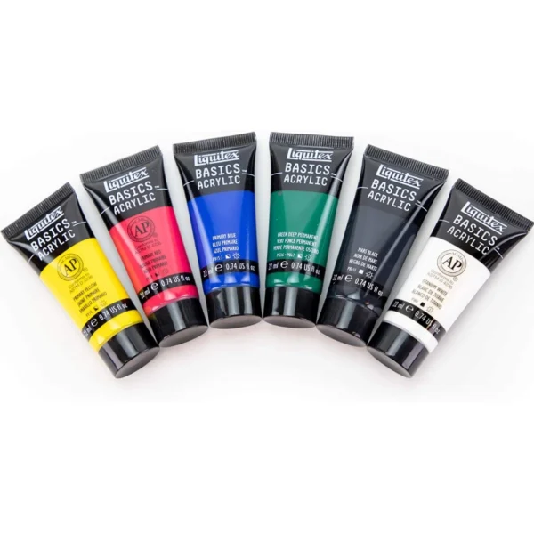 Coffret de 6 tubes de peinture acrylique Liquitex Basics 22ml – Image 2