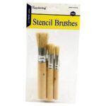 Brushes set with wooden handle 3 pieces sizes (2 - 4 - 8) keep smiling