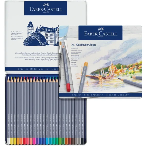 Crayon Goldfaber Aquarelle boîte métal de 24 pièces – Image 2