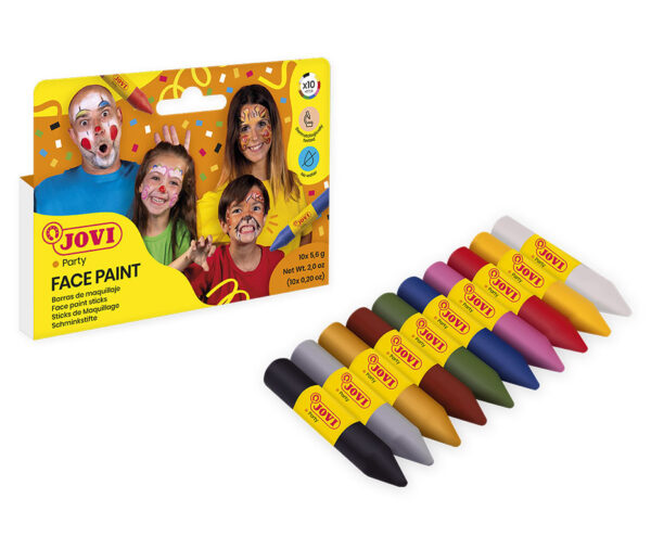 FACE PAINT Case 10 face paint sticks assorted colours