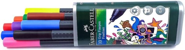 Faber-Castell 151611 Feutre GRIP Finepen tube plastique de 10 – Image 2