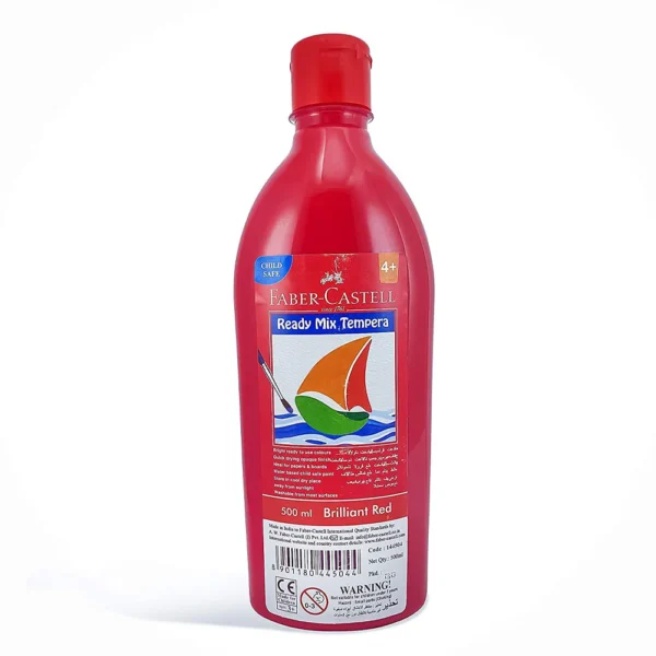 Faber-Castell Ready Mix Tempera Paint Bottle 500ml - Red