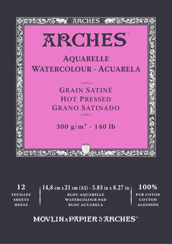 Bloc papier aquarelle Arches 300g/m²