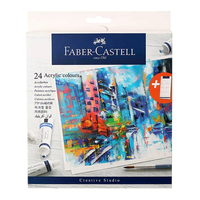 Peinture acrylique boîte de 24, avec carte nuancier incluse