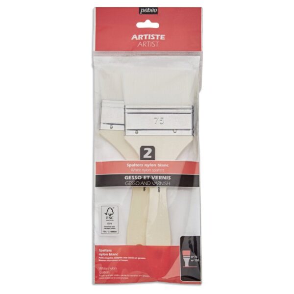 POCHETTE DE PINCEAUX MANCHE COURTS NYLON BLANC - PÉBÉO