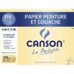 Papier dessin blanc – 6 feuilles 24 x 32 cm – 370 g/m² – Peinture et gouache – Canson