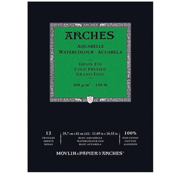 Bloc papier aquarelle Arches 300g/m²