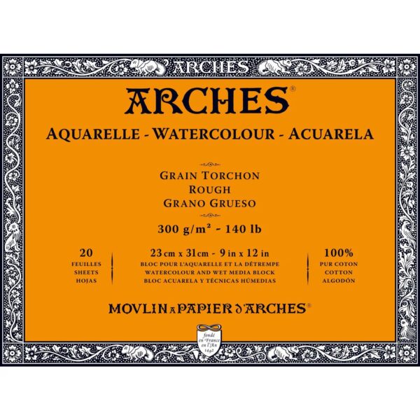 Bloc papier aquarelle Arches 300g/m²