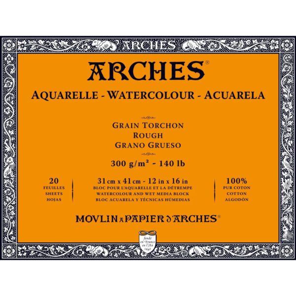 Bloc papier aquarelle Arches 300g/m²