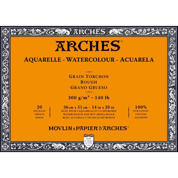 Bloc papier aquarelle Arches 300g/m²