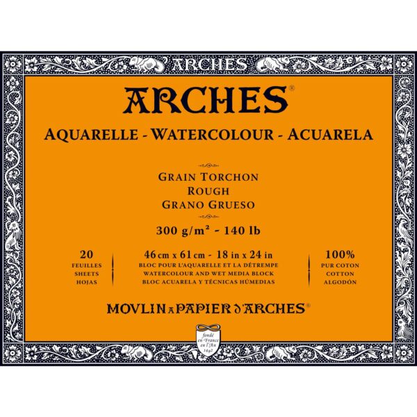 Bloc papier aquarelle Arches 300g/m²