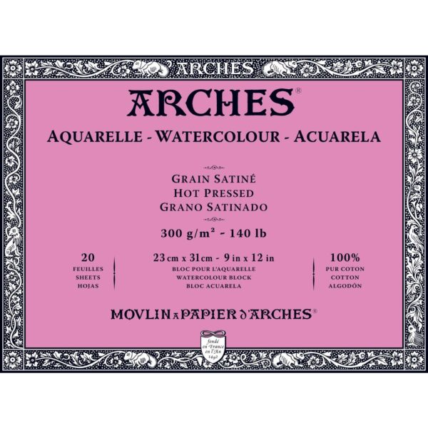 Bloc papier aquarelle Arches 300g/m²