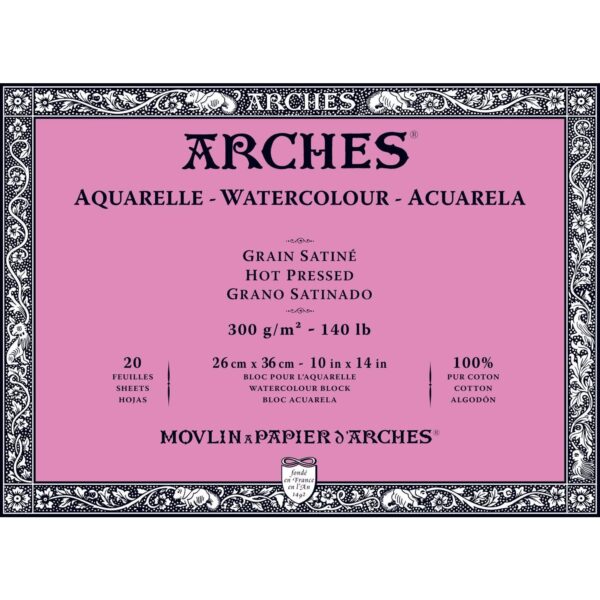 Bloc papier aquarelle Arches 300g/m²