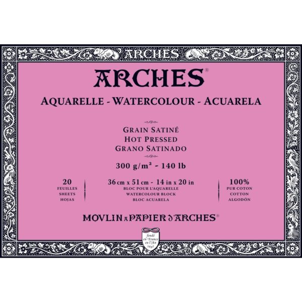 Bloc papier aquarelle Arches 300g/m²