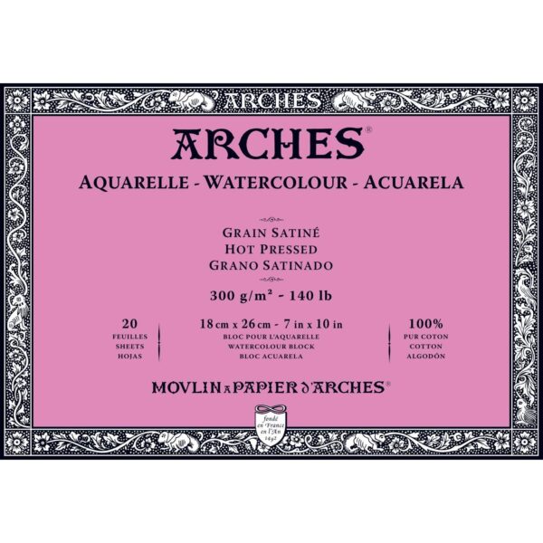 Bloc papier aquarelle Arches 300g/m²