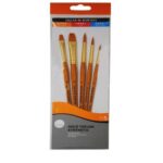 Daler Rowney Ensemble 5 pinceaux Poils Synthétiques Manche Courte acrylique artiste taklon or