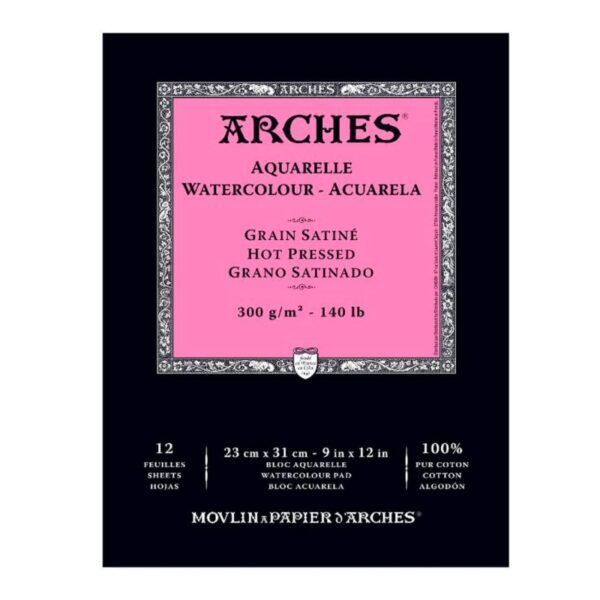 Bloc papier aquarelle Arches 300g/m²