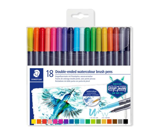 18 Double-ended watercolour brush pen