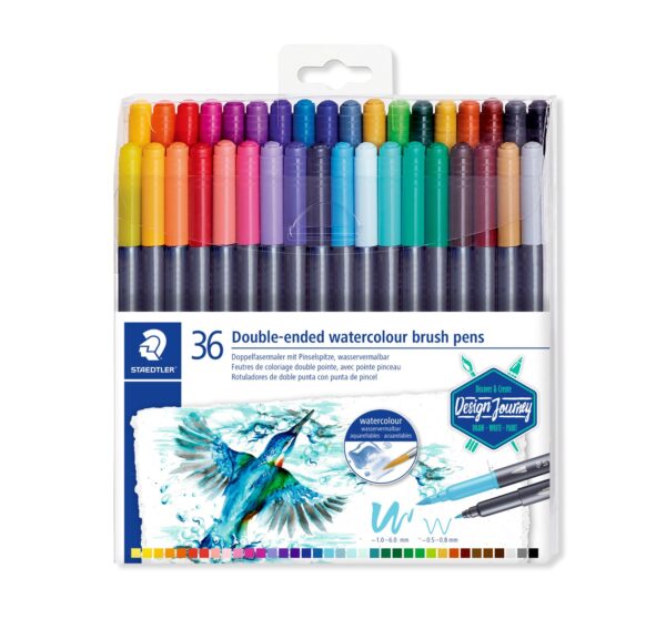 36 Double-ended watercolour brush pen