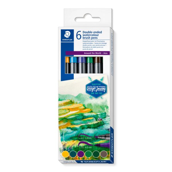 6.Double-ended watercolour brush pen