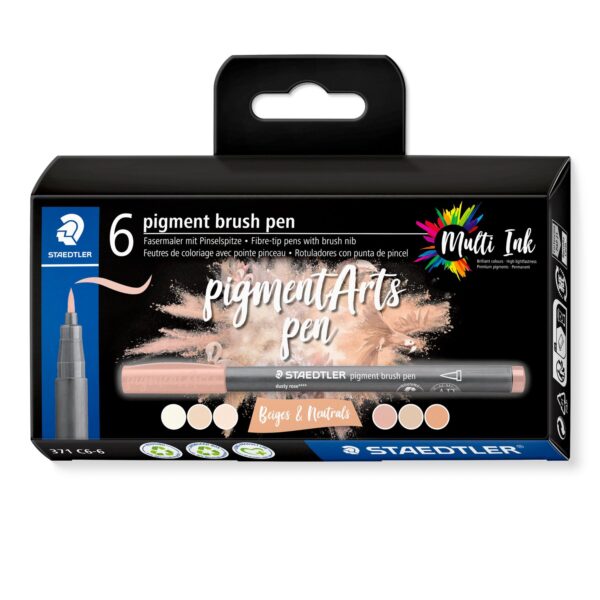 6 pigment brush pen 371