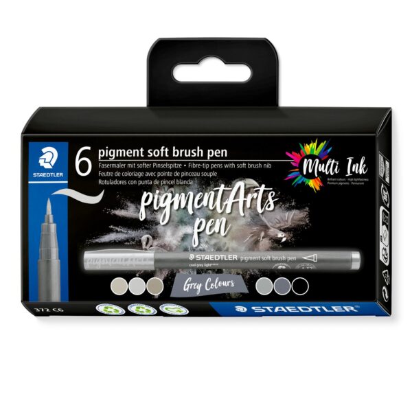 6 pigment soft brush pen