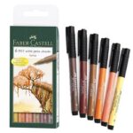 Feutre Pitt Artist Pen boîte de 6, couleurs terre