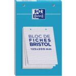 Oxford BLOC DE FICHES BRISTOL - 125x200 mm - Petits Carreaux - 30 Fiches