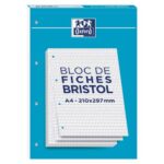 Oxford BLOC DE FICHES BRISTOL A4 - 210x297 mm - Petits Carreaux - 30 Fiches