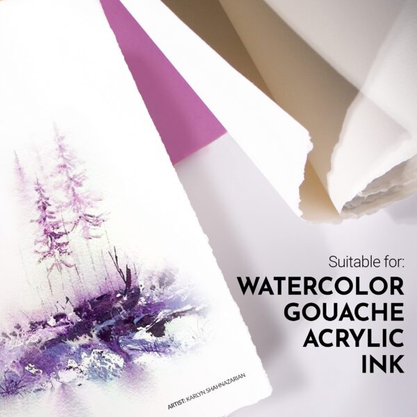 Arches Papier Aquarelle sur Rouleau, Bois, Blanc, Rolle - 113 x 914cm – Image 3