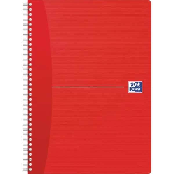 Oxford Office Essentials cahier à reliure spirale, 180 pages, ft A4, quadrillé 5 mm, couleurs assorties