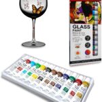 Set of 12 Permanent Colours for Glass and Porcelain, Water-Based Acrylic Paint for Painting Glass, Porcelain, Metal, Ceramic, Tempera, for Beginners and Artists, Intense Colouring