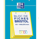 Oxford BLOC DE FICHES BRISTOL A5 - 148x210 mm - Petits Carreaux - 30 Fiches -