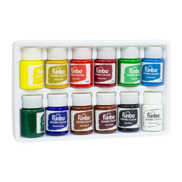 funbo ceramic colour 12 colours x 15 ml – Image 2