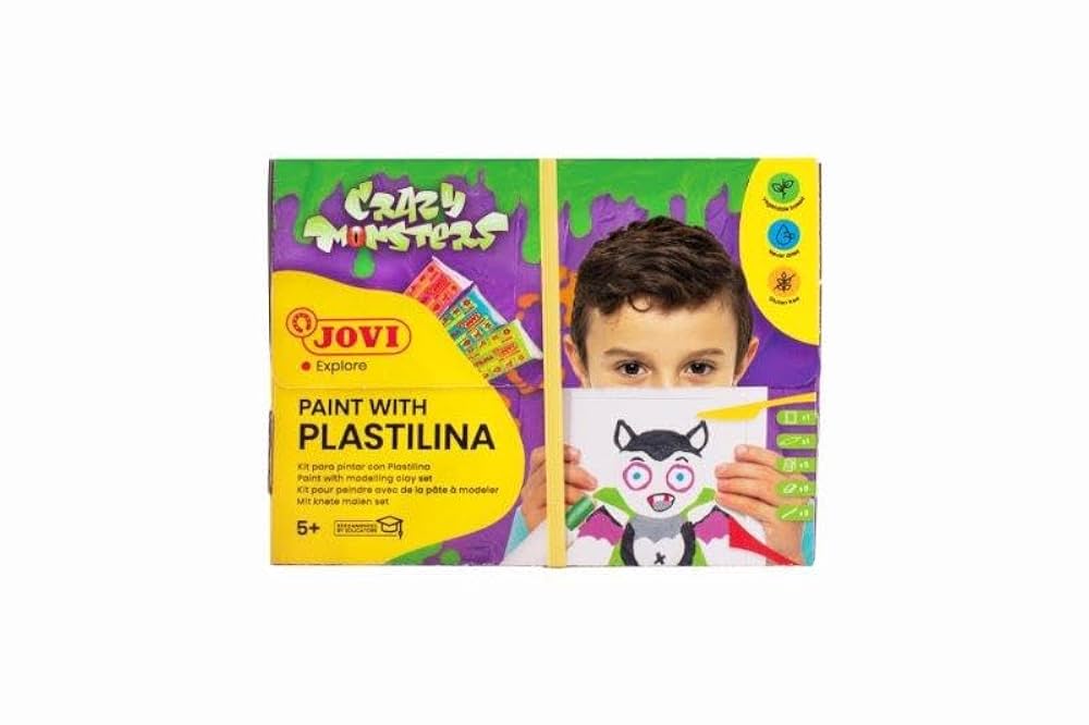 Jovi PLASTILINA Crazy Monsters Colourful Neon Painting Set with Accessories