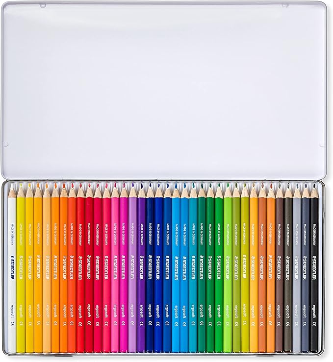 Staedtler 157 M36 Ergosoft Triangular Colouring Pencils - Assorted Colours (Tin of 36 Pencils) – Image 2