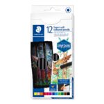 Staedtler Super Soft Color Pencils, For Light & Dark Paper, Bright and Blendable, 12 Assorted Colors in Box