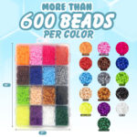 Darice Fuse Beads Kit - 10,000 pcs, 5mm Iron Bead 16 Colors with Storage Case, Non-Toxic