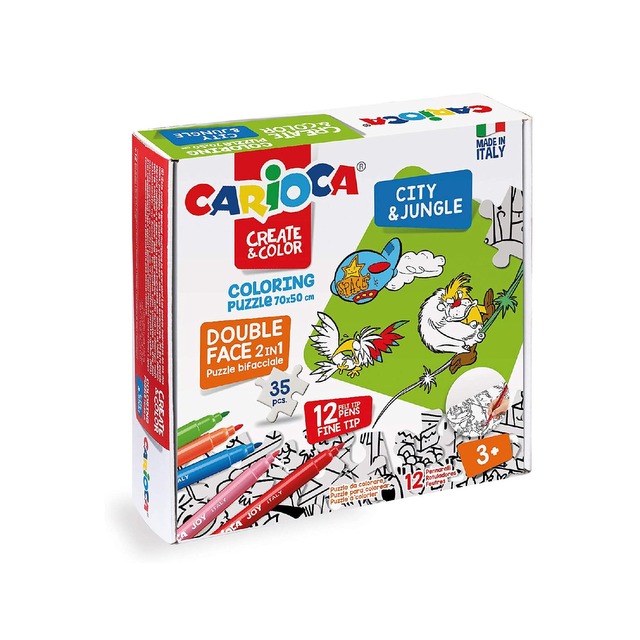 Carioca Set Puzzle +12 Marcadores "Ciudad y Jungla" - Batik - Librería & Papelería