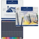 Crayon de couleur Goldfaber boîte métal de 24 pièces