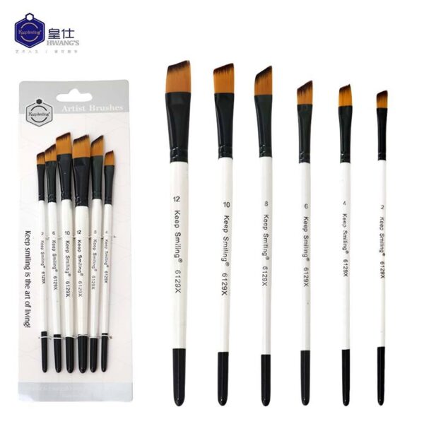 Keep Smiling 6pcs Pearl White Handle Artist Brush Set - Le Géant des ...