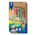 STAEDTLER  Noris Junior 3-in-1 Colour Pencils for Toddlers Aged 2+Set of 6 colours