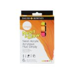 DALER ROWNEY SIMPLY NEON & GLOW ACRYLIC PAINT SET - 6 x 12ml TUBES