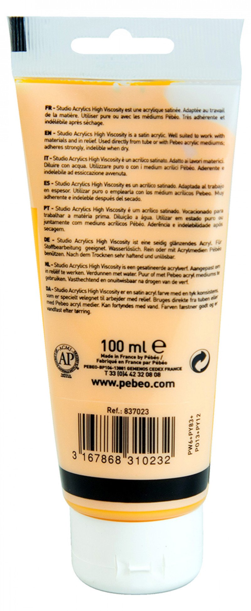 PEBEO 100 ML JAUNE CADMIUM MOYEN OPAQUE – Image 3